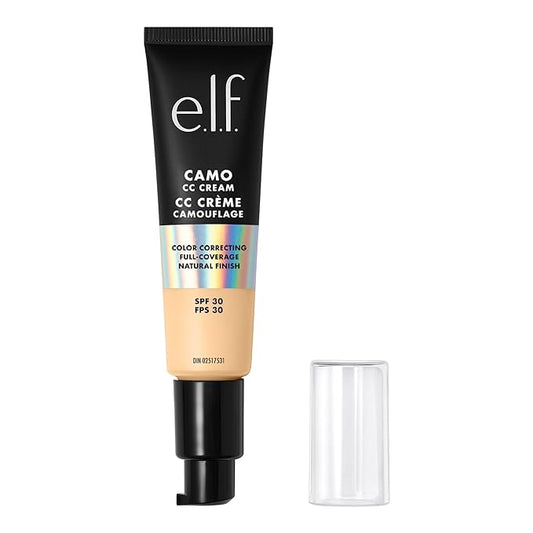 e.l.f. Camo CC Cream, SPF 30 Color-Correcting Medium-To-Full Coverage Face Foundation, Delivers An Airbrushed Finish, Vegan & Cruelty-Free, Fair 140 W-VivaGrace Women