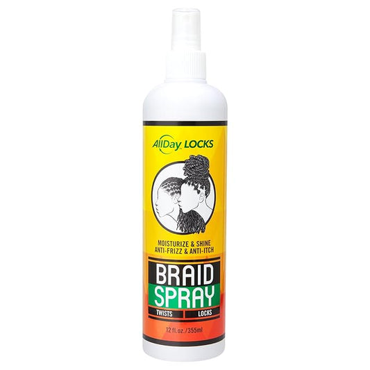 AllDay Locks Braid Spray (12 oz) | Alleviates Itchy & Dry Scalp | High Shine, Softens Dull Hair | Cleanse & Rejuvenate Braids, Locks, Twists, Cornrows | 12 oz-VivaGrace Women
