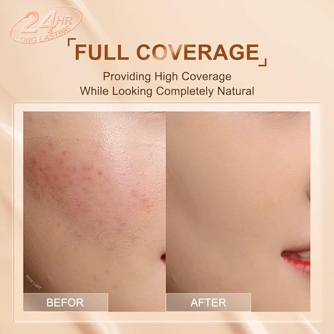 Ultra Matte Liquid Foundation Makeup, Full Coverage Shine Free Foundation Cream for Oily Skin, Waterproof Natural Face Foundation Make-Up Lasts Up to 24HR, 0.7Oz (#04)-VivaGrace Women