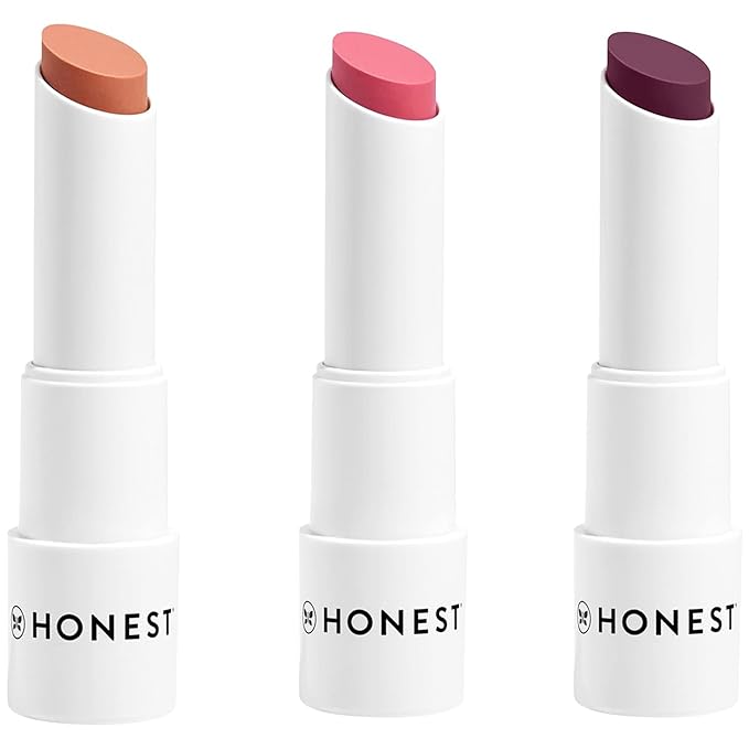 Honest Beauty Tinted Lip Balm 3-Pack | Antioxidant-rich Acai Extracts + Avocado Oil | EWG Certified, Vegan, Cruelty Free-VivaGrace Women