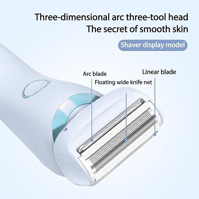 Dusk Razor for Women,Dusk Glide Pro 3.0 Razor - Bikini Portable Legs Body,2 in 1 Waterproof Electric Razors,Wet & Dry, Painless Hair Removal, Removable Head (Blue)-VivaGrace Women