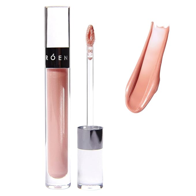ROEN - Natural Kiss My Liquid Lip Balm Shimmer | Vegan, Cruelty-Free, Clean Makeup (RUMOR - Shimmery Light Pink)-VivaGrace Women