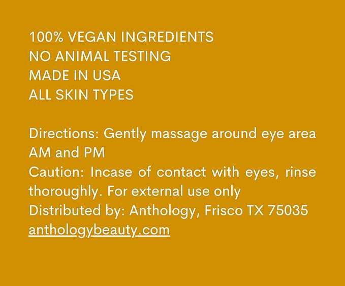 ANTHOLOGY Super Youth Eye Cream for Wrinkles & Dark Circles | Anti-aging Under Eye Cream with Peptides, Organic Aloe Vera & Vitamin C | Daily Use Intense Hydration | 0.5 fl oz 15 ml-VivaGrace Women