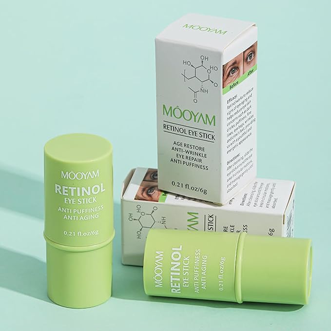 Retinol Eye Stick Anti Aging Eye Cream For Dark Circles and Puffiness, Fade Fine Lines and Firm Skin, Under Eye Balm Glow, Brightening Stick for Daily Anti-wrinkle Cream-VivaGrace Women