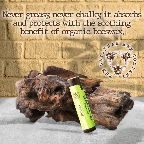 Savannah Bee Lip Balm Hanger 0.15 oz - Invigorating Mint Flavor - Natural Ingredients for Supple, Soft Lips - Convenient Hanger Design (.15 Oz, Key Lime)-VivaGrace Women