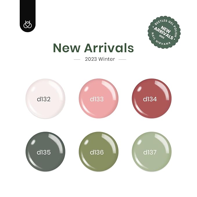 Beetles Gel Nail Polish, 6 Colors Sage Green Tranquil Grace Collection Pink Olive Green White UV Gel Nail Polish Manicure Art Design Gifts for Women-VivaGrace Women