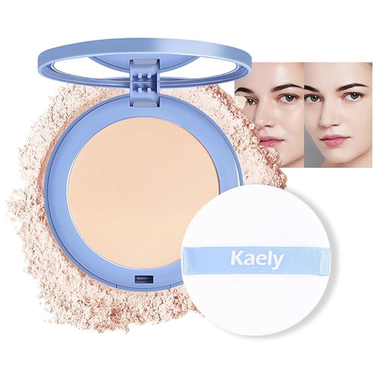 evpct Kaely Oil Control Pressed Face Powder, Get Smooth Flawless Fine Lines and Lightweight Finishing Foundation, Control Shine Long Lasting Waterproof Face Setting Powder Cosmetic, 09 Porcelain-VivaGrace Women