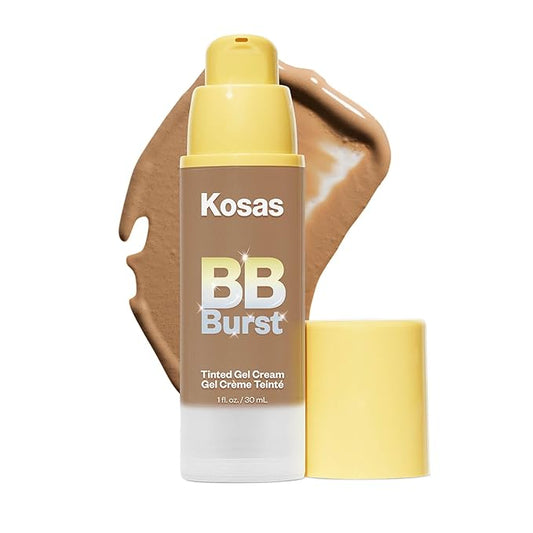 Kosas BB Burst Tinted Face Gel Cream - Supports Healthy Collagen, Smoothes Skin, Hydrates & Moisturizes - Lightweight Buildable Coverage - Medium Deep Warm 34, (1 Oz/30 ML)-VivaGrace Women