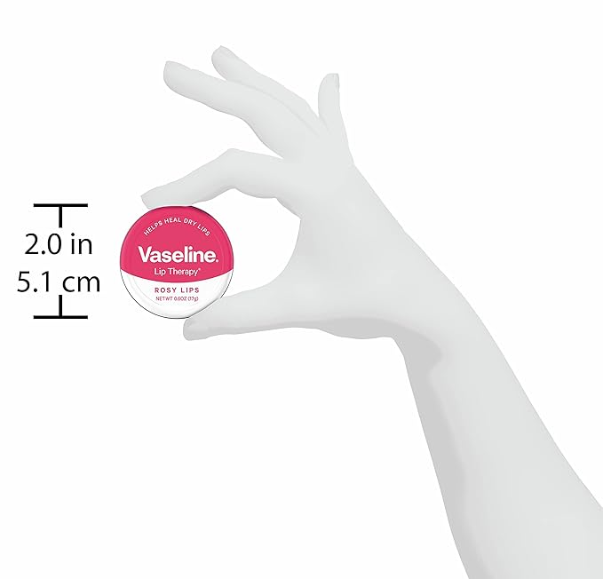 Vaseline Lip Therapy Lip Balm Tin Rosy Lips 0.6 oz 6 Count-VivaGrace Women