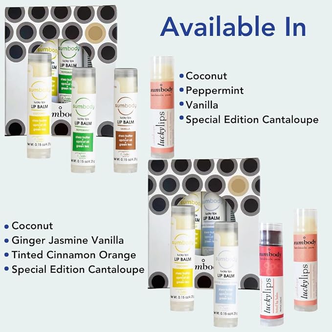 Lip Balm Beeswax Gift Set -Assorted Flavors, Shea & Coconut Butters Nourishing Soothing Lip Moisturizer for Dry Cracked Chapped Lips, Made in USA 100% Natural Ingredients, for women Men kids-VivaGrace Women