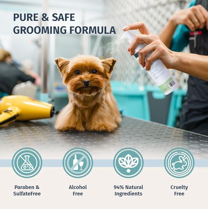 Natural Pet Cologne - Powdery Floral Scent, 3-in-1 Deodorizing, Conditioning & Moisturizing Spray for Dogs & Cats - Long Lasting. Daily Use, 8 fl oz (Female Pet)-VivaGrace Women