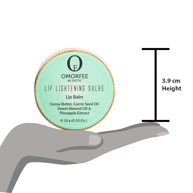 Omorfee 100% Organic Lip Lightening Balm, balm for Dark Lips, Balm with SPF, Natural Protection, Repair, Moisturizer, Cocoa Butter, Carrot Seed Oil & Pineapple Extract -10g/ 0.35Oz-VivaGrace Women