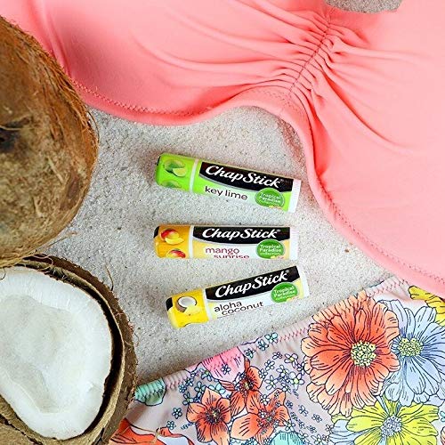 Chapstick Limited Edition Tropical Paradise Collection Aloha Coconut Flavored Skin Protectant Lip Balm Tube - Great for Moisturizing & Hydrating Chapped, Cracked, Dry Lips â€“ 0.15oz Each, 12 Sticks-VivaGrace Women