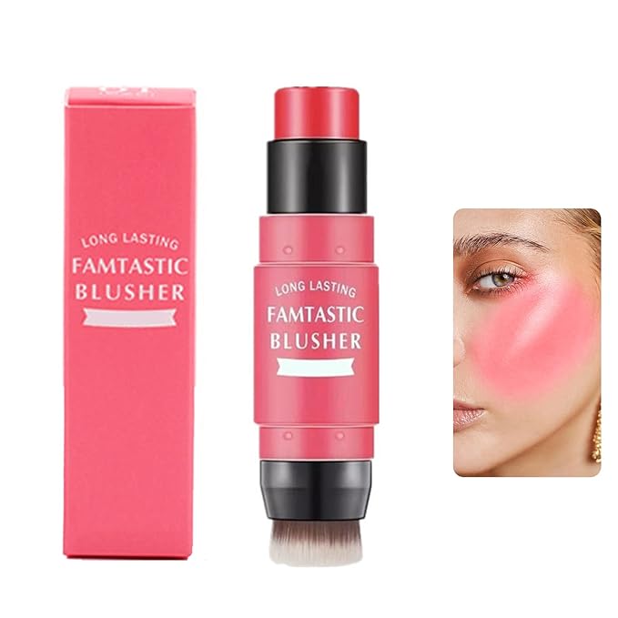Cream Blush Stick (02) with Brush, Waterproof, Long Lasting, Shimmery Finish, Medium Coverage, Stick Pack, 40g, for All Skin Tones-VivaGrace Women