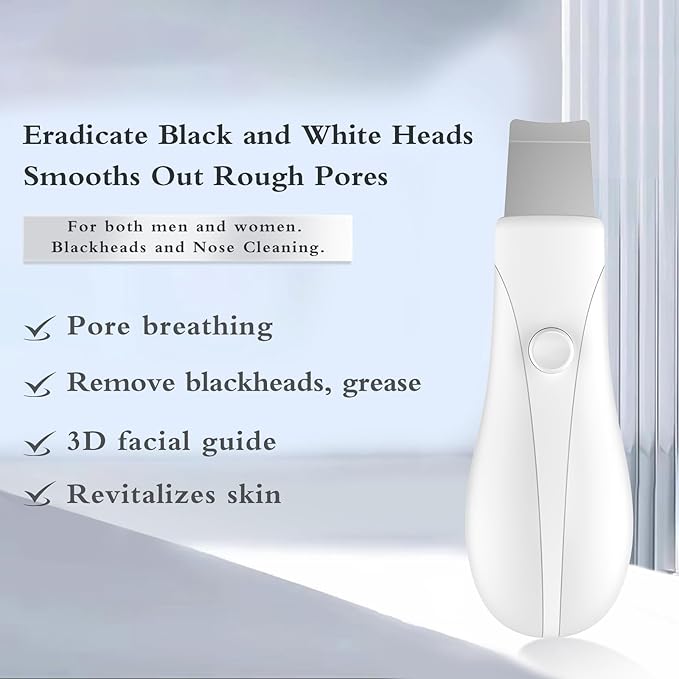 Skin Scrubber Face Spatula Skin Spatula Pore Cleaner Blackhead Remover Tools for Facial Deep Cleansing Skin Care Tool for Men and Women (White)-VivaGrace Women