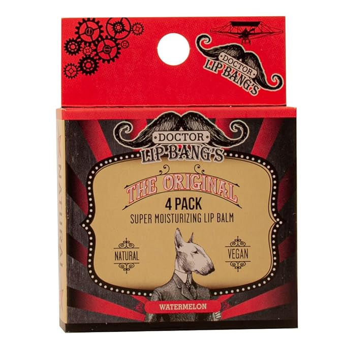 Doctor Lip Bang's Super Moisturizing Lip Balm | 4 Pack | Watermelon| ALL NATURAL & CRUELTY FREE | 100% VEGAN | FOR DRY & CRACKED LIPS-VivaGrace Women