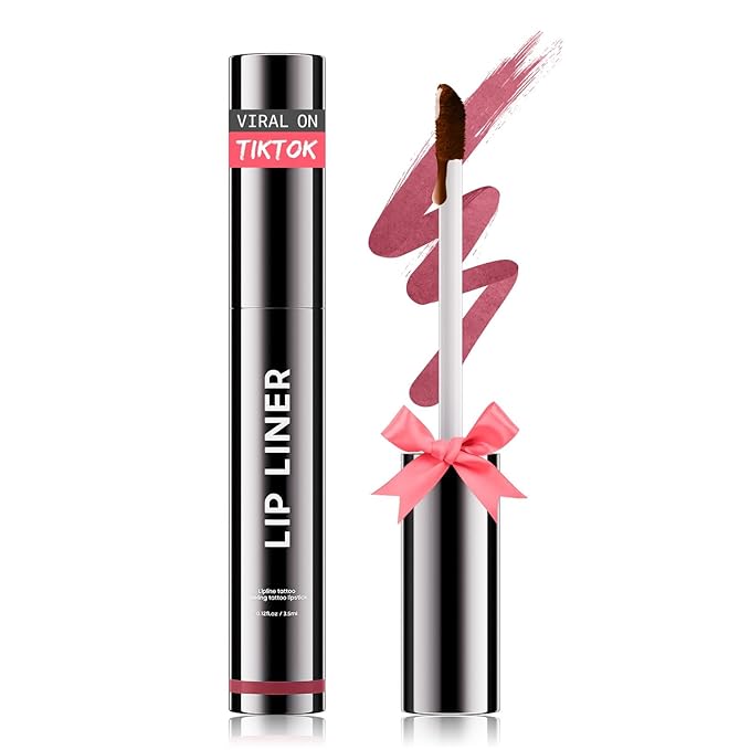 OETUIOW Lip Stain Peel Off, Lip Liner Moisturizing Long-Lasting & Waterproof, Transfer Proof & Plumping, Non-Stick Cup, Mauve Color-VivaGrace Women