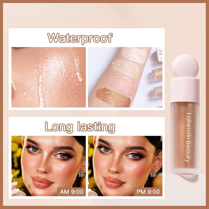 Unyoke Liquid Highlighter Stick, Matte Finish, Cream Formula, 02#, Waterproof, Full Coverage, Body & Face Makeup-VivaGrace Women