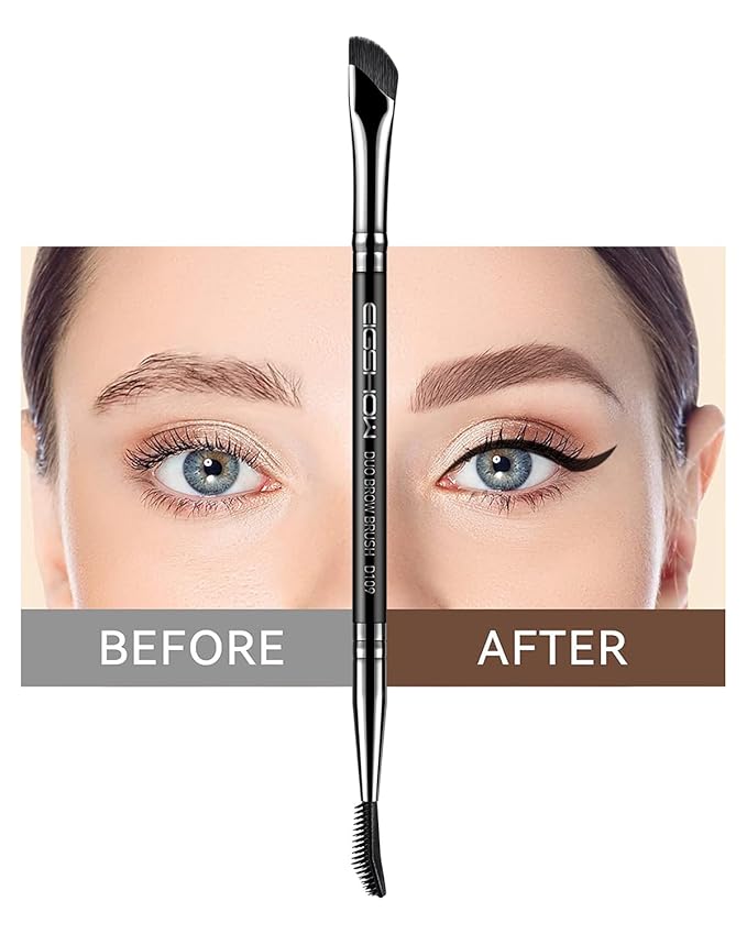 EIGSHOW Dual-Ended Precision Eyebrow Brush and Comb for Eyeliner Lining, Sculpting Brows, Professional Eye Makeup Tools (D109)-VivaGrace Women