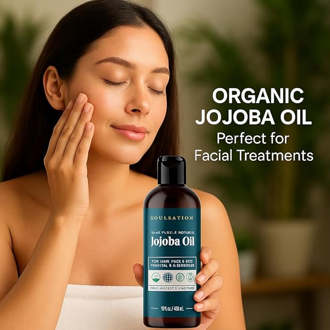 Organic Jojoba Oil for Skin, Hair & Face (8oz) | 100% Pure, Natural Cold Pressed-VivaGrace Women