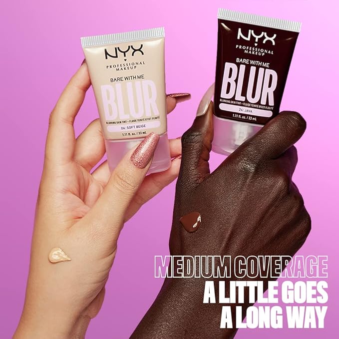 NYX PROFESSIONAL MAKEUP Bare With Me Blur Skin Tint Foundation Make Up with Matcha, Glycerin & Niacinamide - Golden-VivaGrace Women