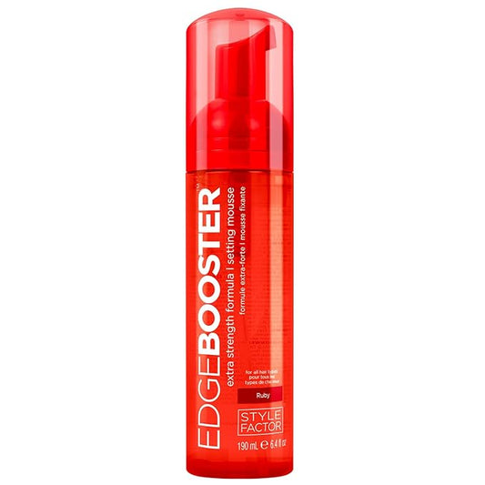 Style Factor EDGE BOOSTER Extra Strength Setting Mousse – Frizz Control, Extra Volume, and Conditioning – 6.4oz Ruby Mousse for Curly Hair-VivaGrace Women