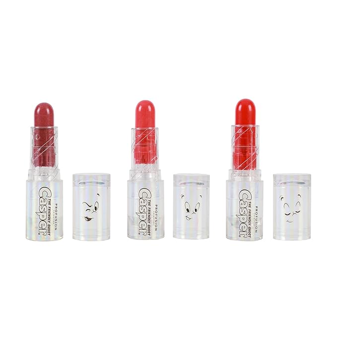 Profusion Cosmetics Casper The Friendly Ghost 3 PC Lip & Cheek Balm Set, Moisturizing Clear Shine Lip Balm and Nourishing Cheek Balm, Unique Makeup Blending Formula, Easy Apply and Long-Lasting Wear-VivaGrace Women