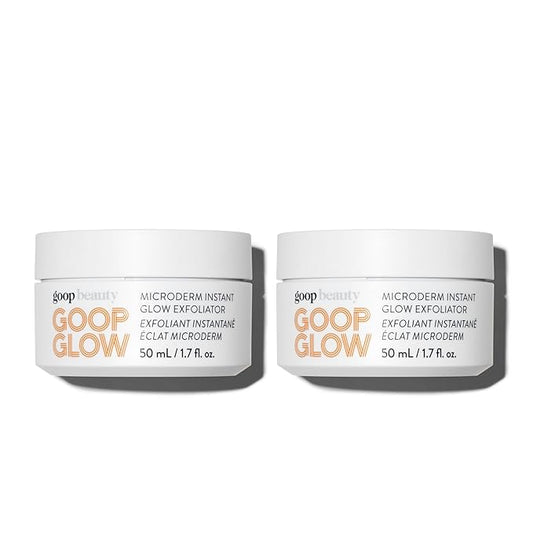 goop Beauty Microderm Face Exfoliator 2-Pack | At-Home Microdermabrasion with Glycolic Acid & Exfoliating Minerals | Smooths Skin Texture | Clean Face Scrub | Silicone & Paraben Free | 1.7 fl oz
