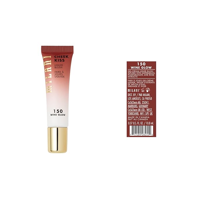 Milani Cheek Kiss Liquid Blush Makeup - Blendable & Buildable Cheek Blush, Lightweight Liquid Blusher and Cheek Color (New Wine Glow)-VivaGrace Women