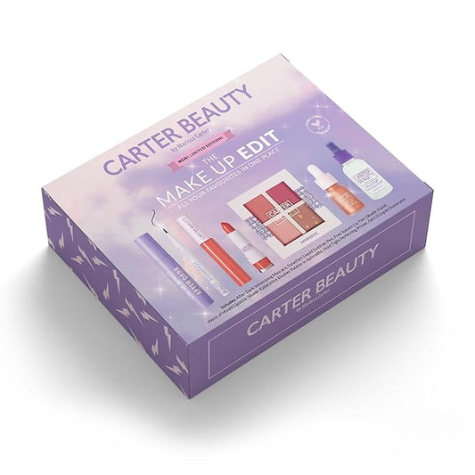 Carter Beauty Make Up Edit Giftbox - Makeup Must Haves - Creates Perfect Eye And Face Looks - Includes Mascara, Eyeliner, Lipstick, Primer, Blush Palette - Vegan And Paraben Free - 7 Pc Gift Set-VivaGrace Women