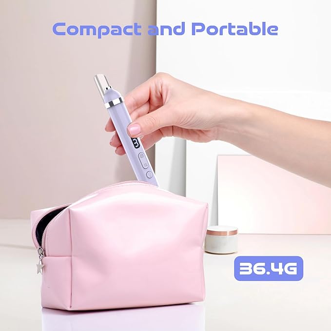 Acrylic Nail Kit, Portable Electric Nail File Set for Acrylic Gel Nails, Manicure Pedicure Tool Nail Drill Bits with Nail Drill Bits Sanding Bands (Purple)-VivaGrace Women