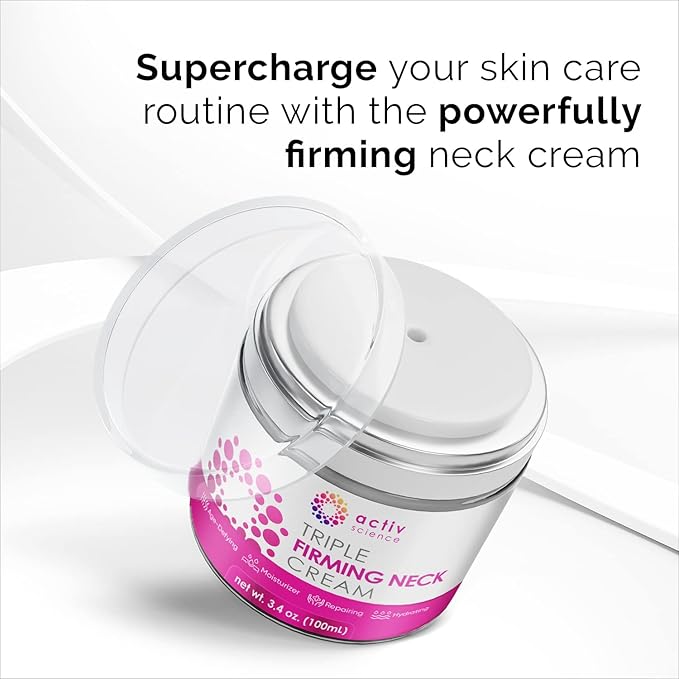 ACTIVSCIENCE Neck Firming Cream - Natural Anti-Aging Facial Moisturizer with Retinol Collagen & Hyaluronic Acid - Day & Night Anti-Wrinkle Cream - Firming, Hydrating Face Cream - 3.4Oz-VivaGrace Women