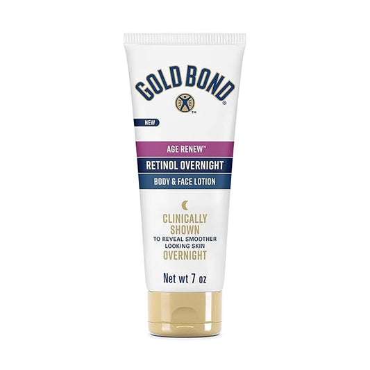 Gold Bond Age Renew Retinol Overnight Body & Face Lotion, With Retinol & Peptide Complex, for Dry Skin, 7 oz.-VivaGrace Women
