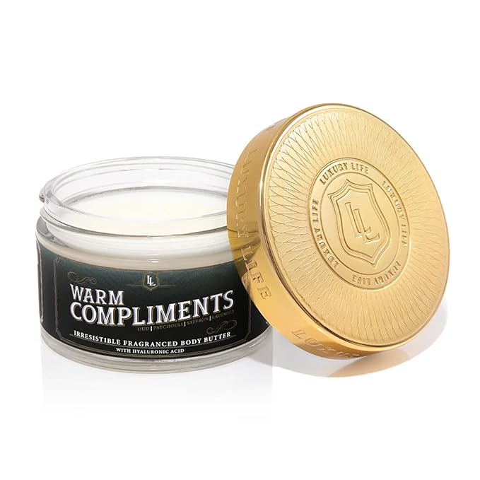 LUXURY LIFE Bed Butter - Scented, Luxurious Body Butter With All-Natural Hyaluronic Acid For Soft, Glowing, Hydrated Skin - For Men & Women - For All Skin Types - Warm Compliments Scent, 5 oz-VivaGrace Women