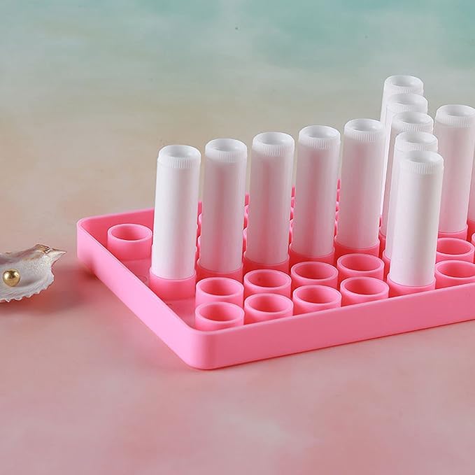 RONRONS Pink Lip Balm Crafting Kit, Professional Lipsticks Filling Tray with 50 Small Holes and Spatula, Easy to Fill 50 Pieces Lipstick Tubes Containers for Business Gifts-VivaGrace Women
