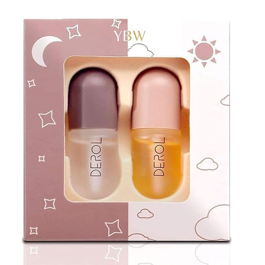 Lip Plumper Gloss, Plumping Lip Gloss, Plump and Pout Lip Plumpers, Natural Lip Care & Enhancer Set, Day & Night Serum, Softer Bigger Fuller Lips by Natural Lip Enhancer, Premium Lip Mask Gloss-VivaGrace Women