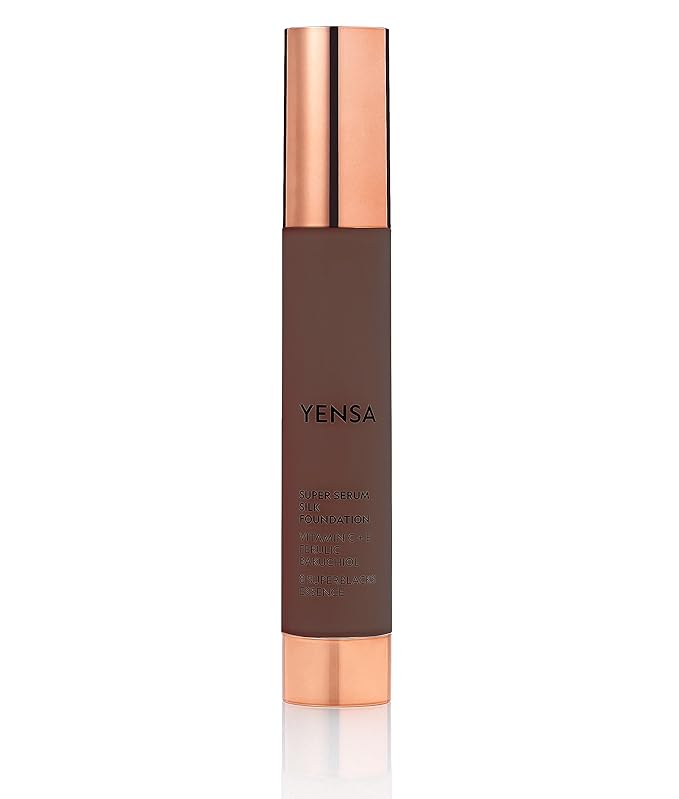 YENSA Super Silk Foundation - Full Coverage, Age-defying complex of Vitamin C, E, Ferulic, and Bakuchiol Oil (Deep 4) 1.0 fl oz-VivaGrace Women