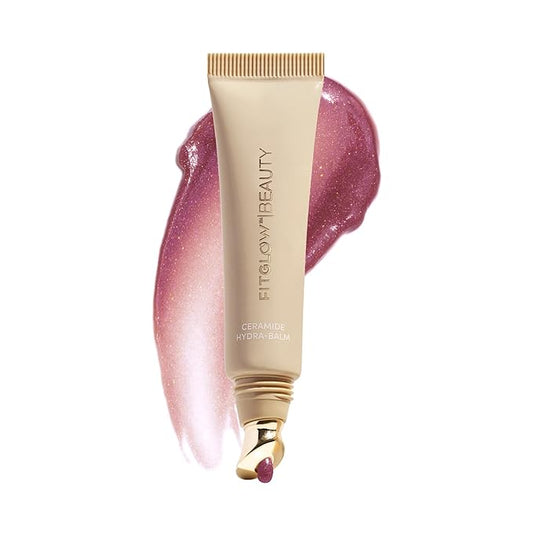 Fitglow Beauty Ceramide Hydra-Balm Lip Gloss | Hydrating Lip Serum with Peptides & Glutathione | Plumping & Anti-Aging Lip Skincare | Dry & Chapped Repair | Vegan & Cruelty-Free | 12g - Plum Dew-VivaGrace Women