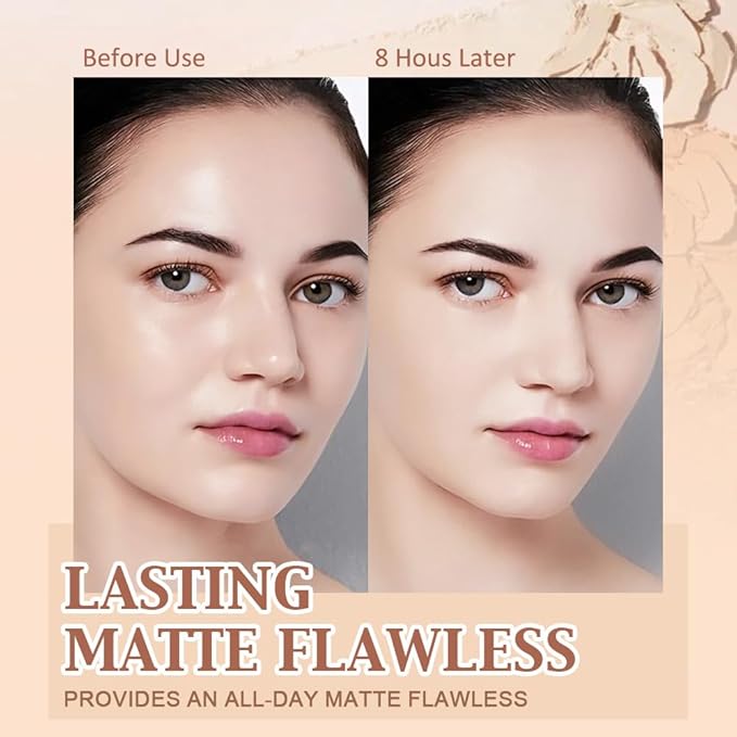 evpct Kaely Oil Control Pressed Face Powder, Get Smooth Flawless Fine Lines and Lightweight Finishing Foundation, Control Shine Long Lasting Waterproof Face Setting Powder Cosmetic, 09 Porcelain-VivaGrace Women