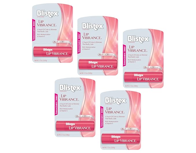 Blistex Lip Vibrance, Lip Protectant 0.13 oz (Pack of 5)-VivaGrace Women