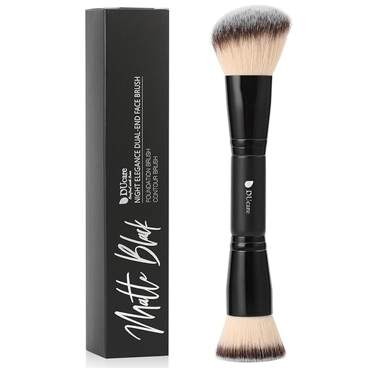 DUcare Foundation Brush Contour Bronzer Double Ended Makeup Brush for Blending Liquid Powder Concealer Cream Blush Buffe Black-VivaGrace Women