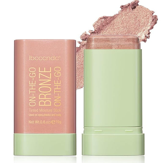 Cream Contour Stick, Face Cream Bronzer Makeup Stick Shimmer Highlighters Body Stick Blendable Long Lasting Highlighter Stick Silky Smooth Formula (2#, Soft Glow)-VivaGrace Women