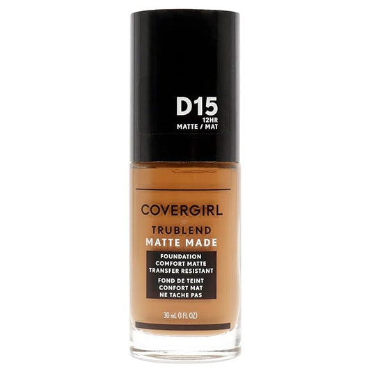 COVERGIRL Trublend Matte Made Liquid Foundation, D15 Warm Tawny, 1.01 Fl Oz, 2 Count-VivaGrace Women