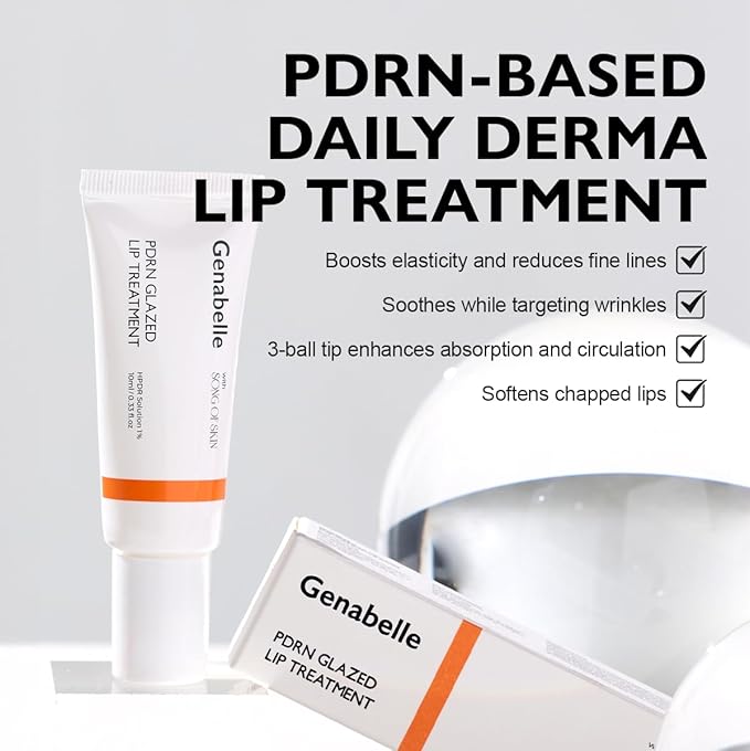 PDRN Glazed Lip Treatment – Hydrating & Plumping Lip Balm with PDRN & Peptides for Soft, Glossy Lips – Intensive Lip Repair & Moisture Lock- 0.33 fl oz-VivaGrace Women