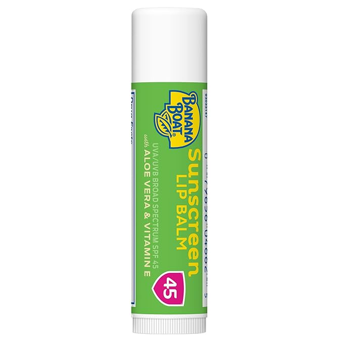 Banana Boat Sunscreen Lip Balm SPF 45 with Aloe Vera & Vitamin E, 0.15oz | Lip SPF, Aloe Vera Lip Balm with SPF, Vitamin E Lip Balm, Moisturizing Lip Balm, Lip Sunblock, Travel Sunscreen, 0.15oz-VivaGrace Women