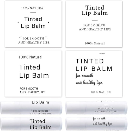 OLYCRAFT 100Pcs Self-Adhesive Lip Balm Tag Stickers 1.7x2.1 inch Waterproof Adhesive Label with Word Patterns Rectangle Lipstick Tag Sticker for Lip Balm Container Tubes Lipstick Wrapping Decoration-VivaGrace Women