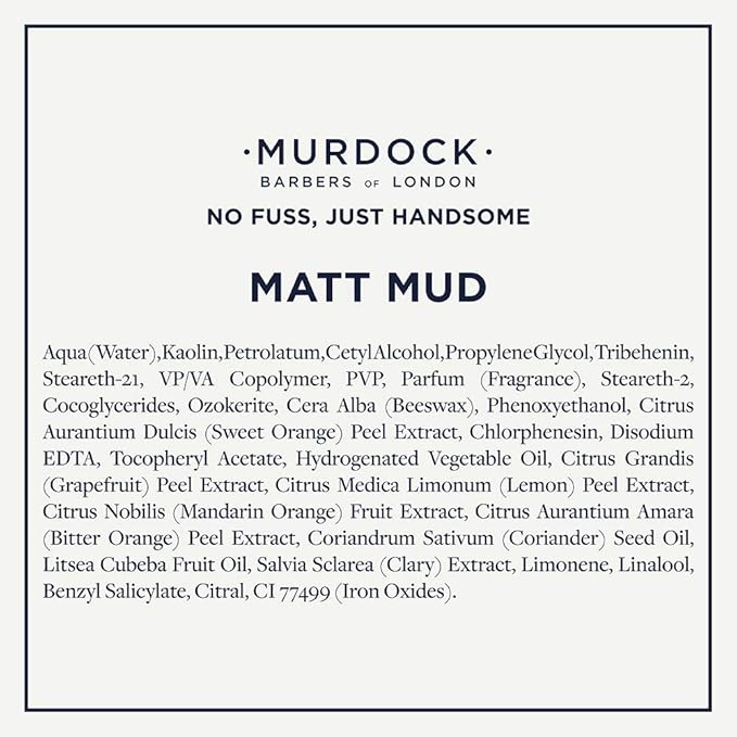 Murdock London Matt Mud | Non-Shine Shaping Clay | Vegan with Kaolin & Vitamin E | Made in England | 1.7 oz-VivaGrace Women