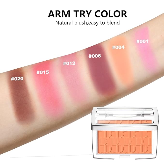 Embossed Blush, Palette Pink Dark Powder Blush Palette-VivaGrace Women