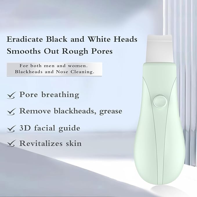 Skin Scrubber Face Spatula Skin Spatula Pore Cleaner Blackhead Remover Tools for Facial Deep Cleansing Skin Care Tool for Men and Women (Green)-VivaGrace Women