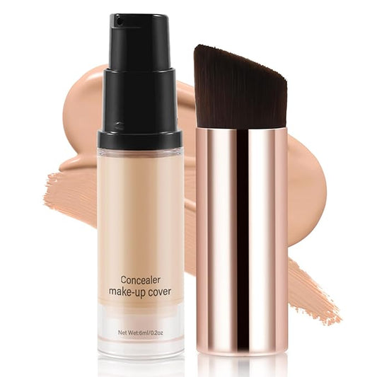 2pcs Liquid Concealer Set with Brush,Full Cover,Concealer Wand with Matte Finish,Corrects，Covers，Long Wear Up to 24hr-VivaGrace Women